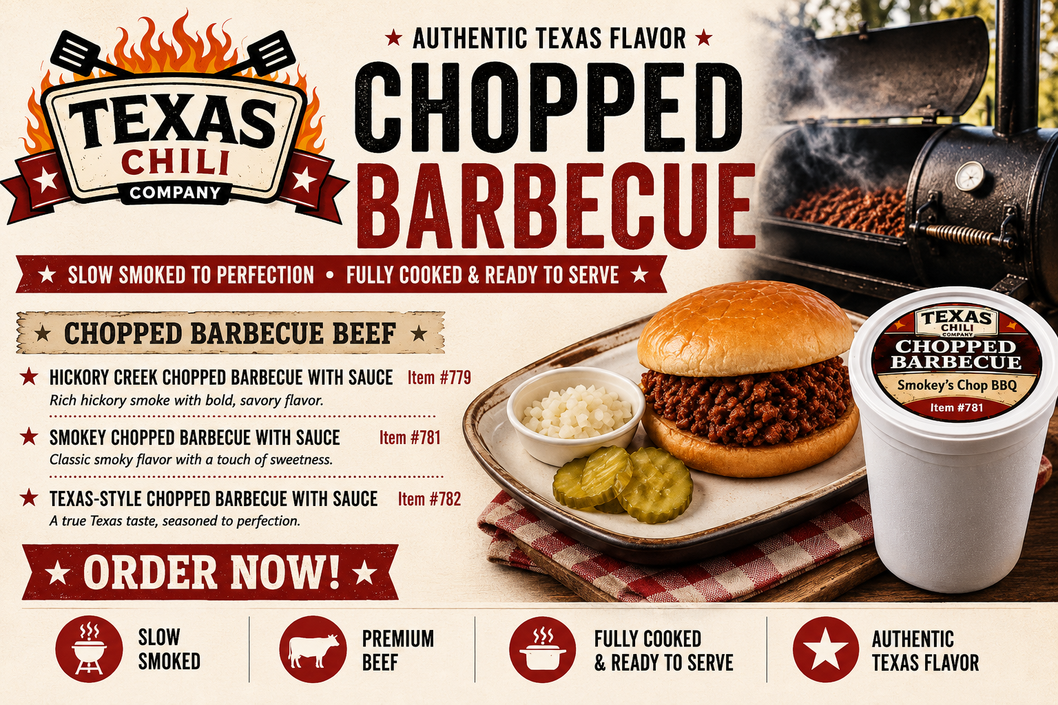 Texas Chili Company chopped barbecue beef product lineup