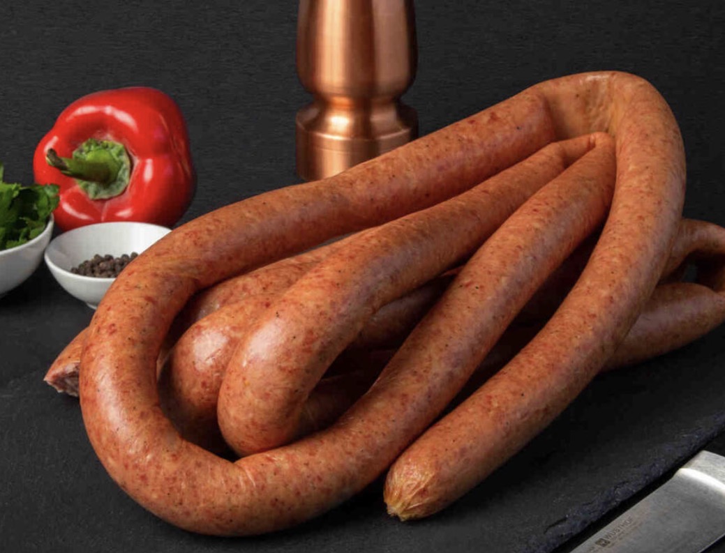 Coiled endless link smoked sausage rope