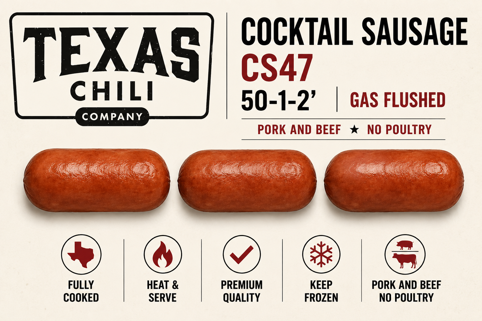 Texas Chili Company cocktail smoked sausage